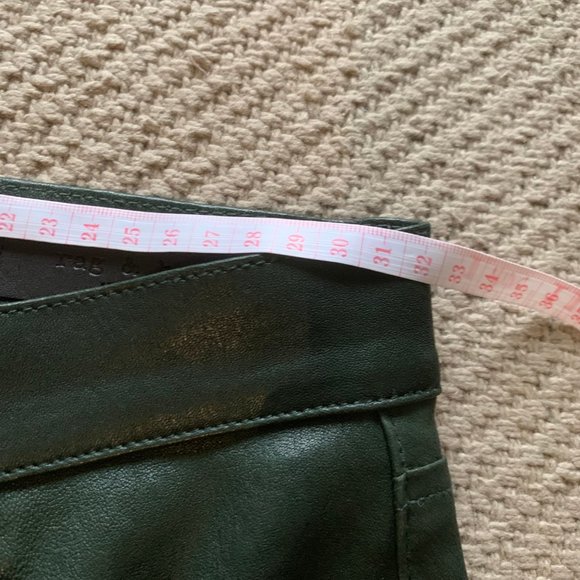 Rag & Bone Leather Pants In Leaf Green Size 26 - Picture 10 of 12
